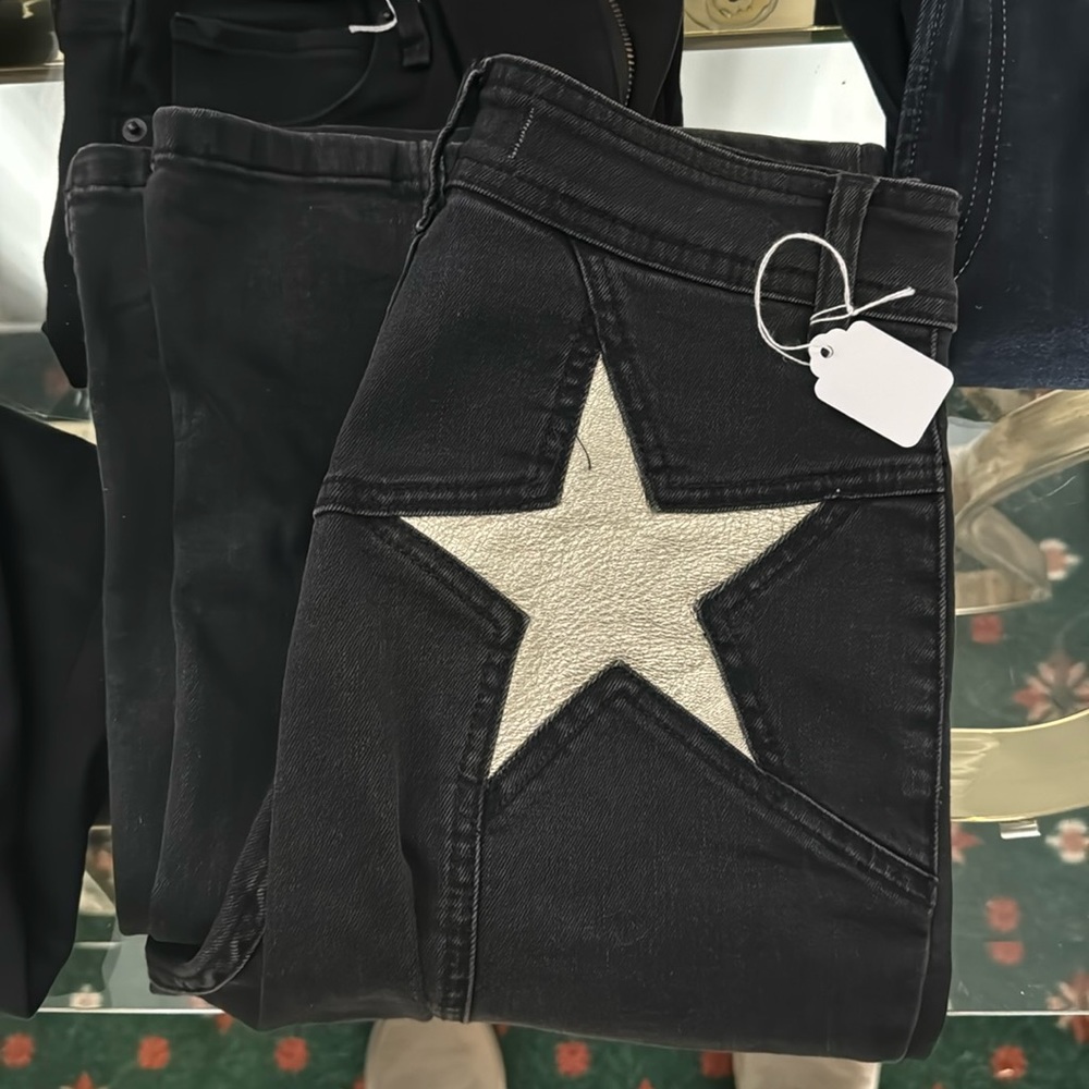 Free People We the Free Firecracker star silver and black jeans